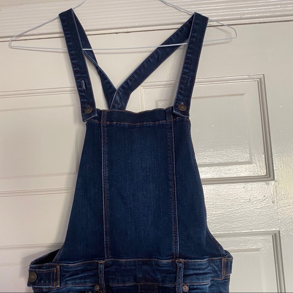 flare leg denim overalls